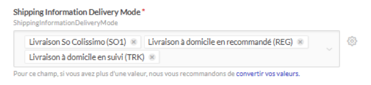 Exemple modes livraison Cdiscount